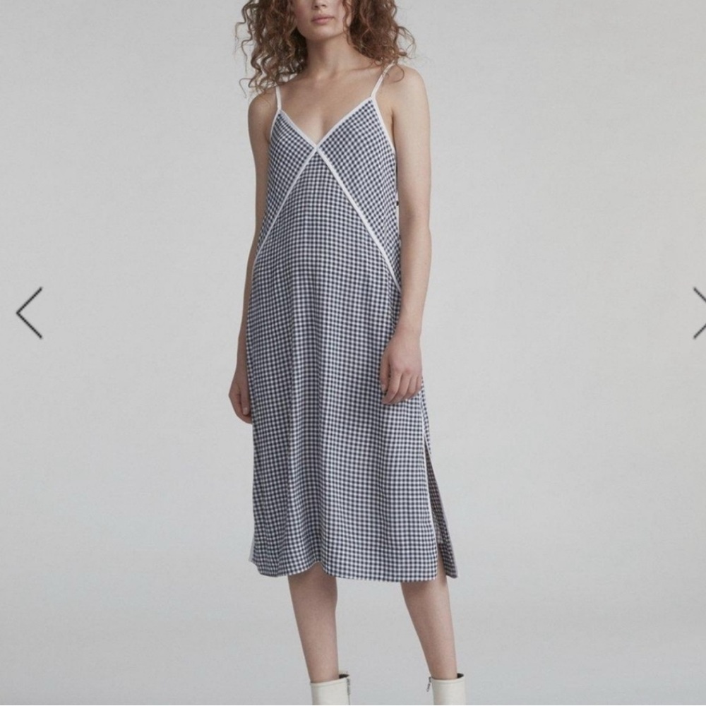 Rag & Bone Laurie Gingham Button Side Midi Sundress